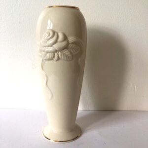 Lenox Floral Gold rim Ivory Colored Vase